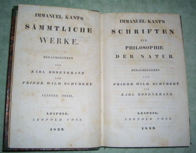 Kant, Schriften zur Philosophie d. Natur